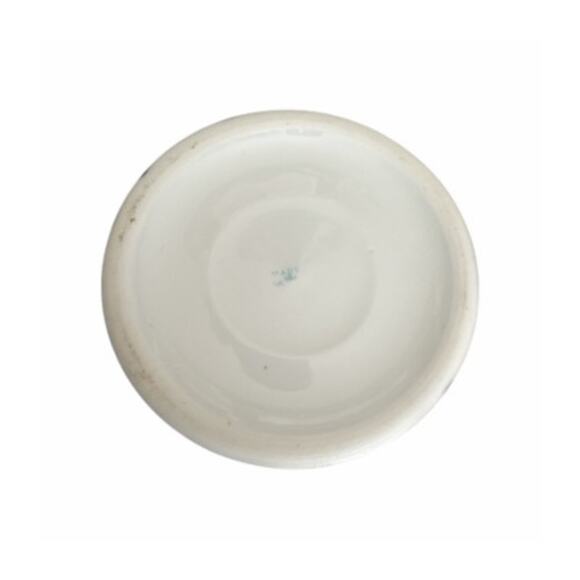 Vintage Tea Strainer and Drip Cup Hand Painted BNavy and Pink Flowers - Picture 8 of 10